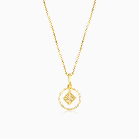 Golden Star Halo Signature Pendant with Link Chain