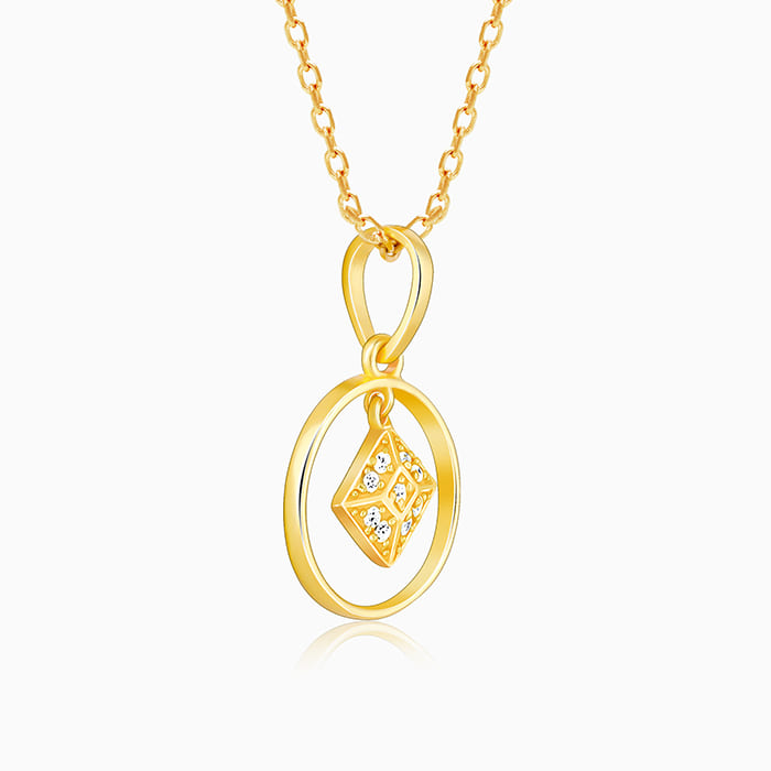 Golden Star Halo Signature Pendant with Link Chain