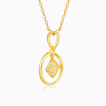 Golden Star Halo Signature Pendant with Link Chain