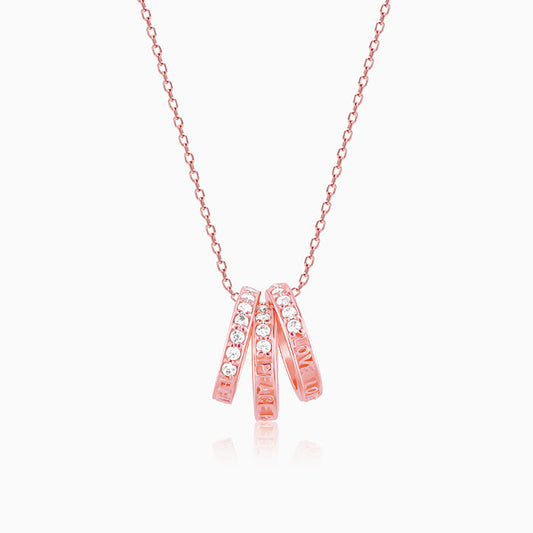 Rose Gold Trinity Pendant with Link Chain