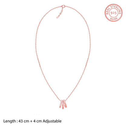 Rose Gold Trinity Pendant with Link Chain