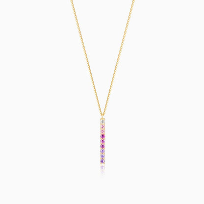 Golden Chromatic Delight Pendant With Link Chain