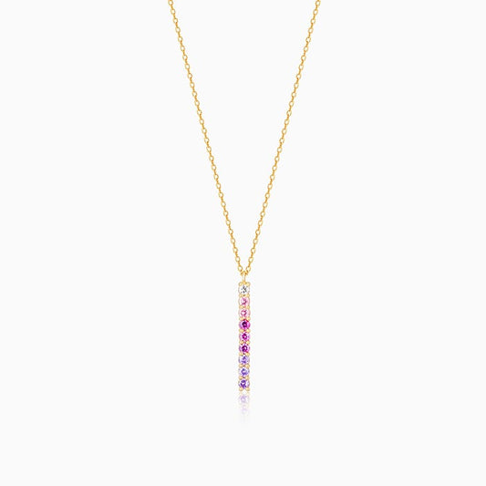 Golden Chromatic Delight Pendant With Link Chain