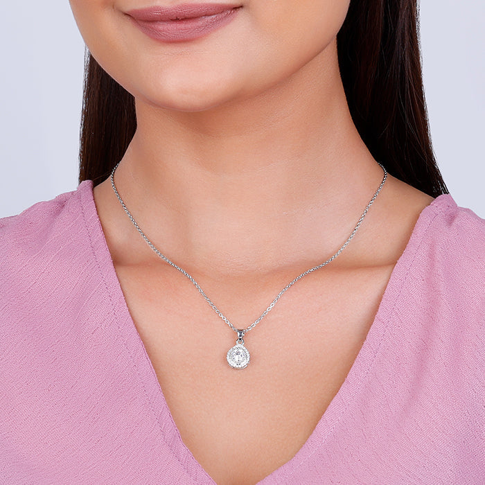 Silver Mirth Pendant With Link Chain