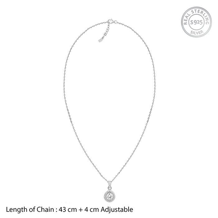 Silver Mirth Pendant With Link Chain