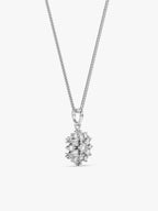 Silver Snowflake Pendant With Box Chain