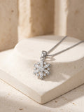 Silver Snowflake Pendant With Box Chain