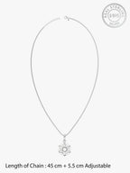 Silver Snowflake Pendant With Box Chain