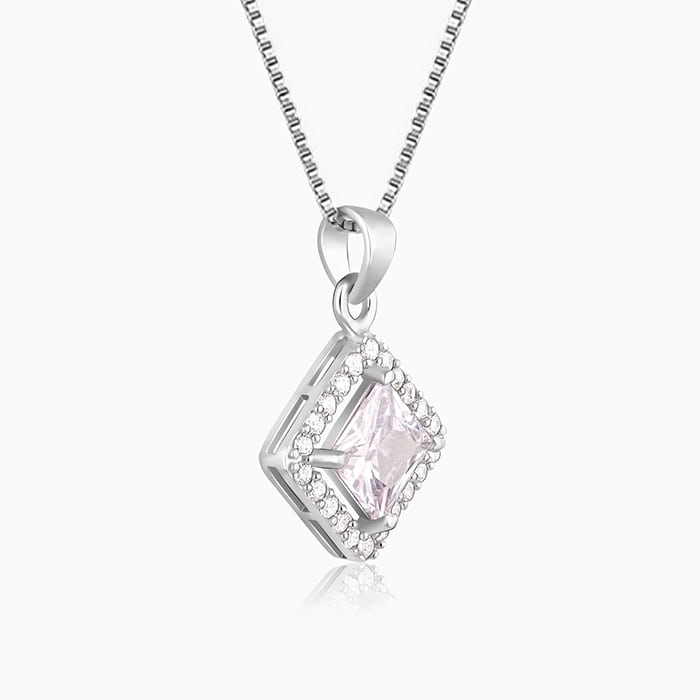 Silver Starlight Sparkle Pendant With Box Chain