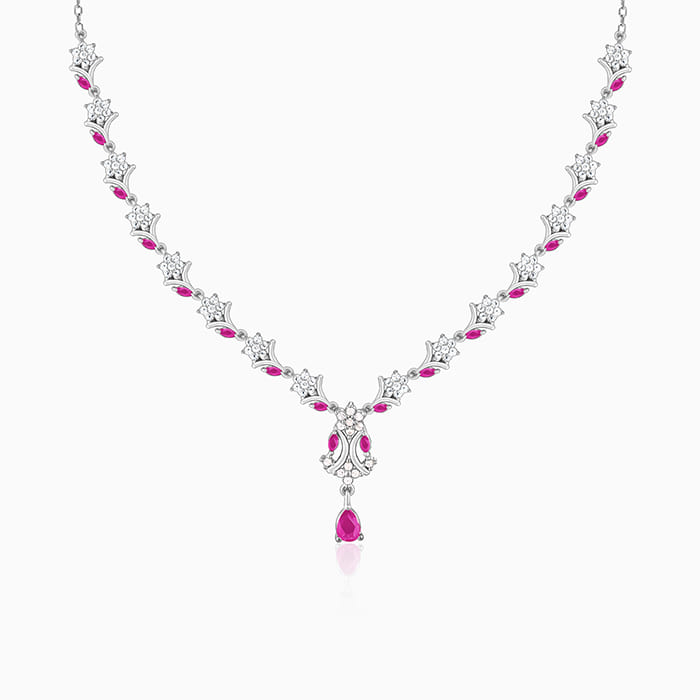 Silver Dewy Blossoms Necklace
