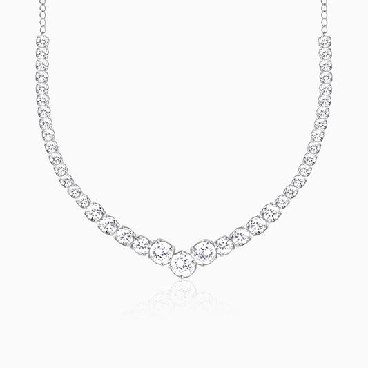 GIVA Silver Classic Zirconia Necklace
