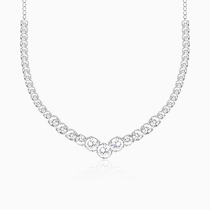 GIVA Silver Classic Zirconia Necklace