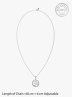 Silver Graceful Om Pendant With Box Chain For Him