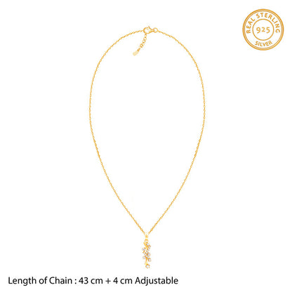 Golden Zigzag Pendant With Link Chain