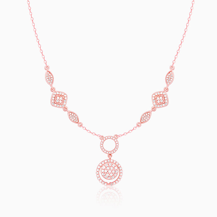 Rose Gold Radiant Halo Necklace