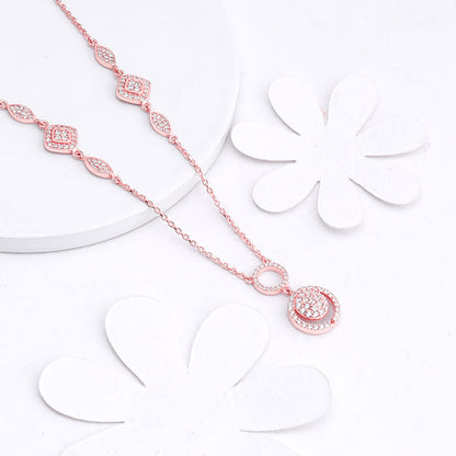 Rose Gold Radiant Halo Necklace