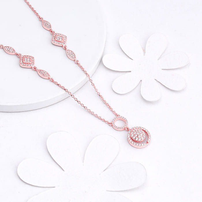 Rose Gold Radiant Halo Necklace