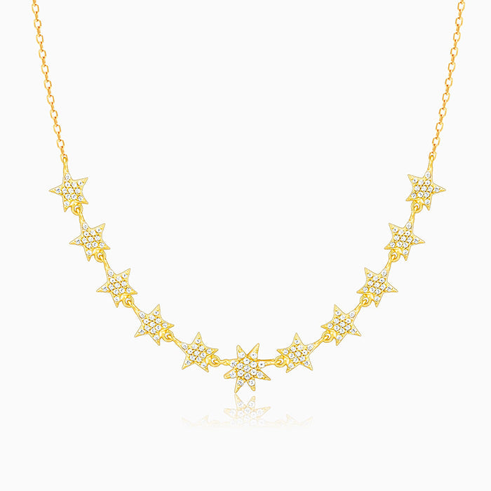 Golden Radiating Star Necklace