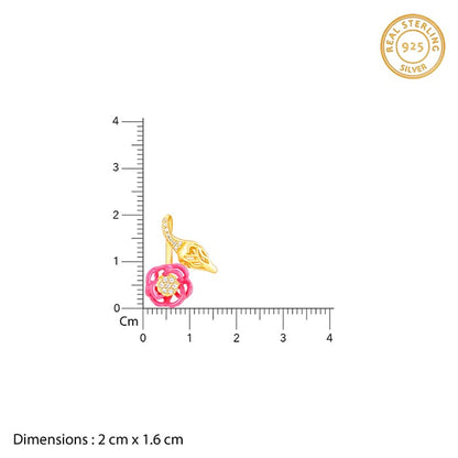 Golden Pink Brahma Kamal Bud Pendant with Link Chain