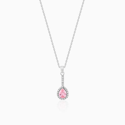Silver Awe in Pink Pendant With Link Chain