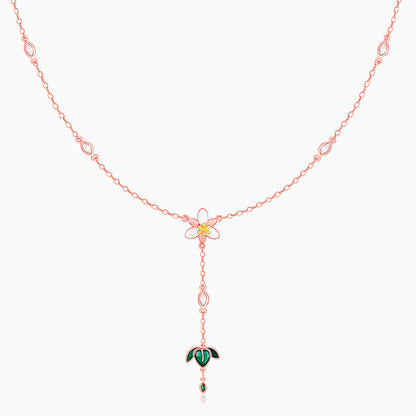 Rose Gold Trillium Treasures Lariat Necklace