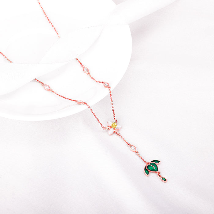 Rose Gold Trillium Treasures Lariat Necklace