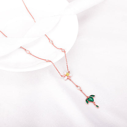 Rose Gold Trillium Treasures Lariat Necklace