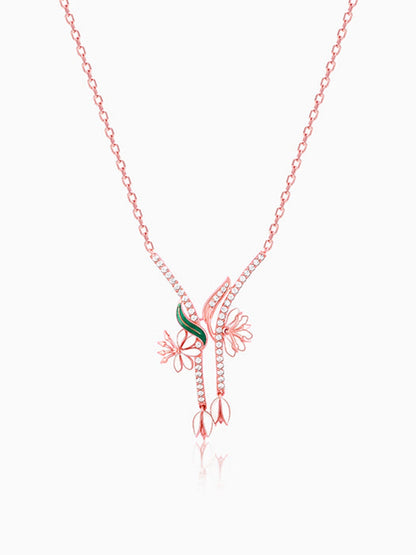Rose Gold Snowy Safed Musli Necklace