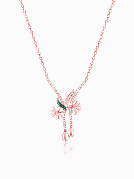 Rose Gold Snowy Safed Musli Necklace
