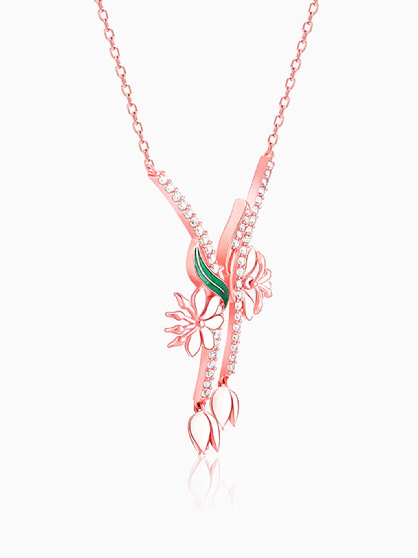 Rose Gold Snowy Safed Musli Necklace