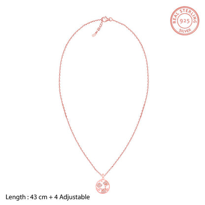 Rose Gold  Eyebright Pendant With Link Chain