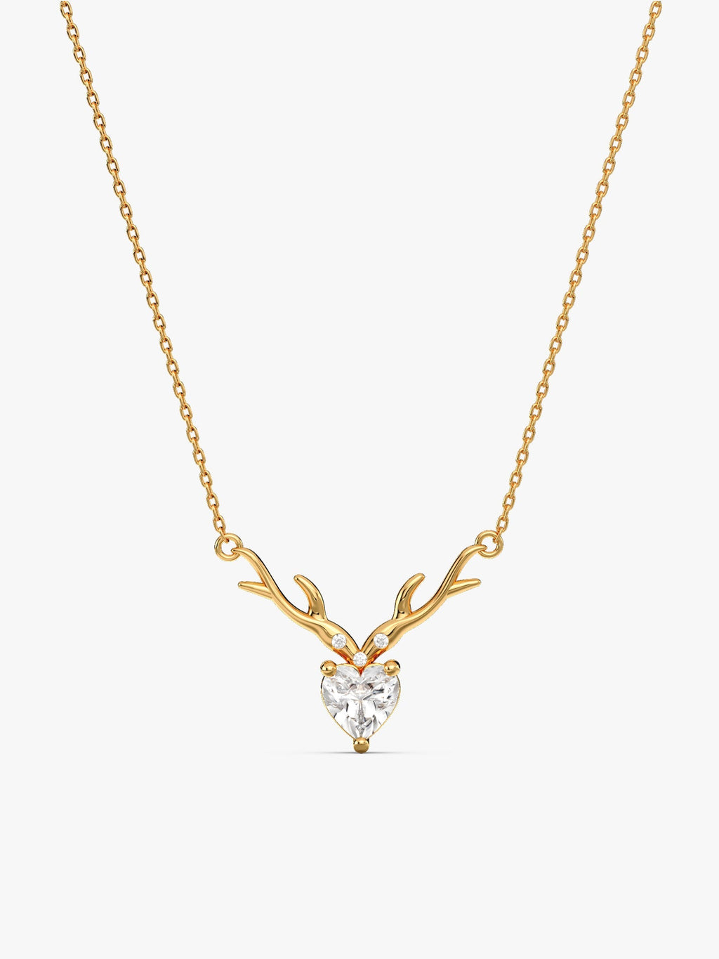 Golden Deer Heart Necklace
