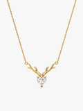 Golden Deer Heart Necklace