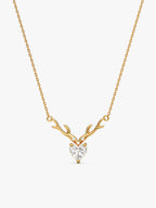 Golden Deer Heart Necklace