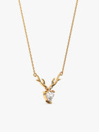 Golden Deer Heart Necklace