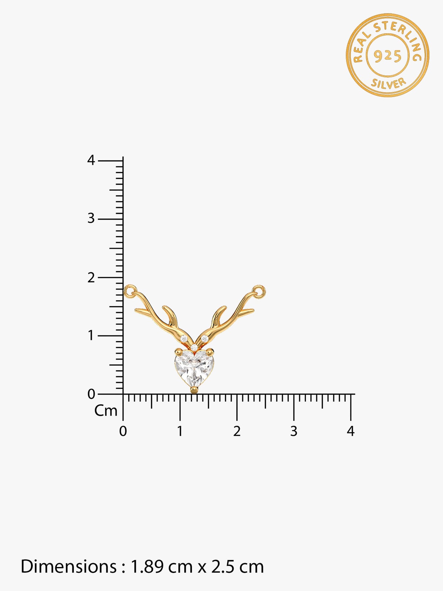 Golden Deer Heart Necklace