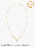 Golden Deer Heart Necklace