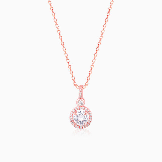 Rose Gold Drizzle Drop Pendant With Link Chain