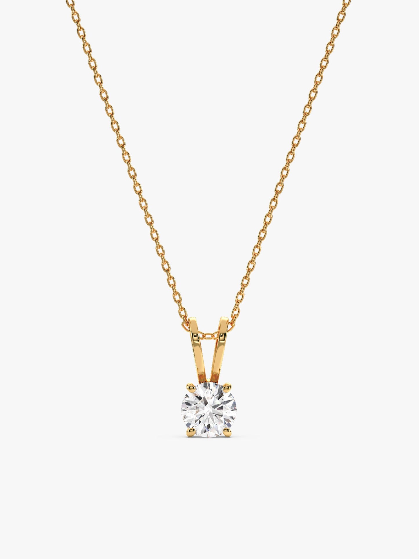Golden Zircon Pendant with Link Chain