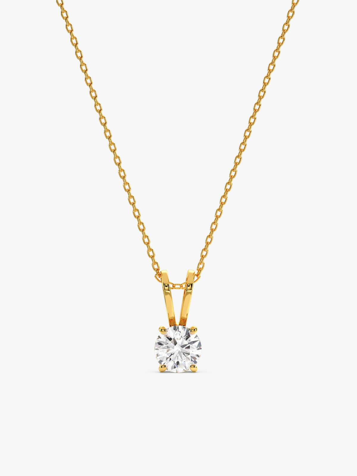 Golden Zircon Pendant with Link Chain
