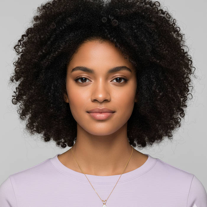 Golden Zircon Pendant with Link Chain