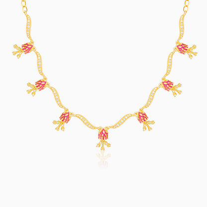 Golden Brahma Kamal Bud Necklace