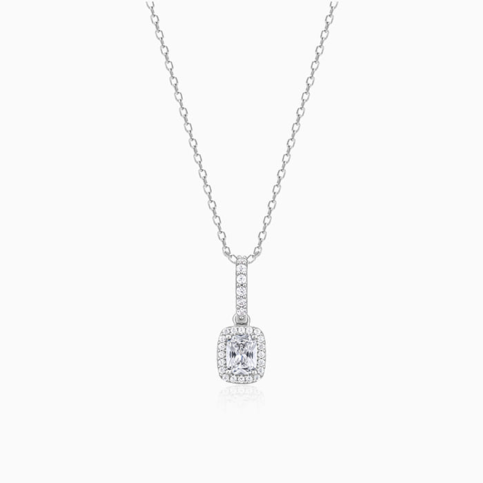 Silver Vesper Pendant With Link Chain