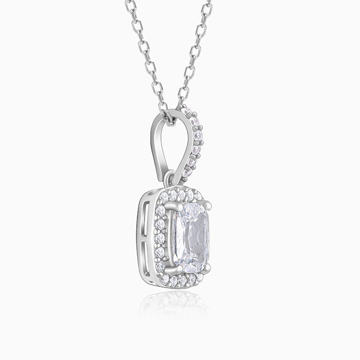 Silver Vesper Pendant With Link Chain