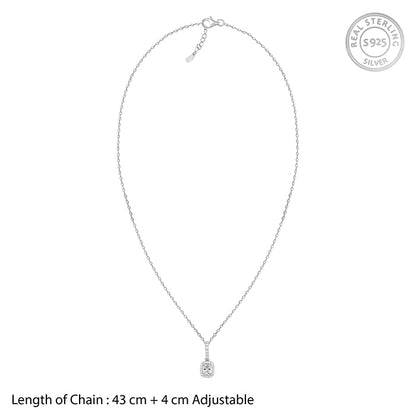 Silver Vesper Pendant With Link Chain