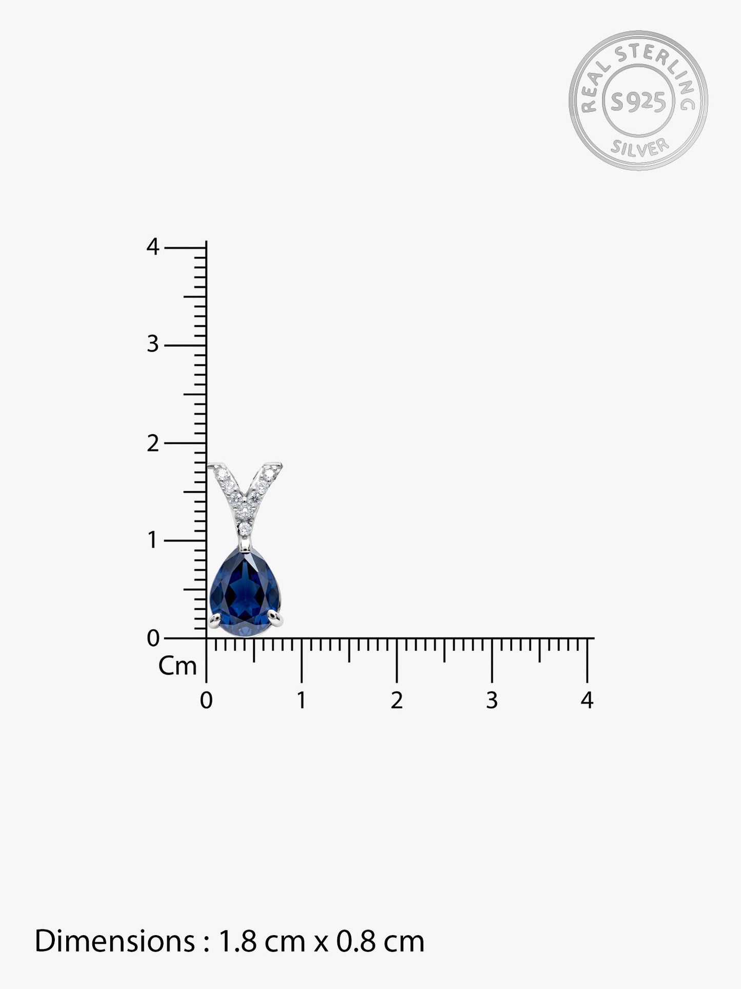 Silver Midnight Blue Pendant With Link Chain