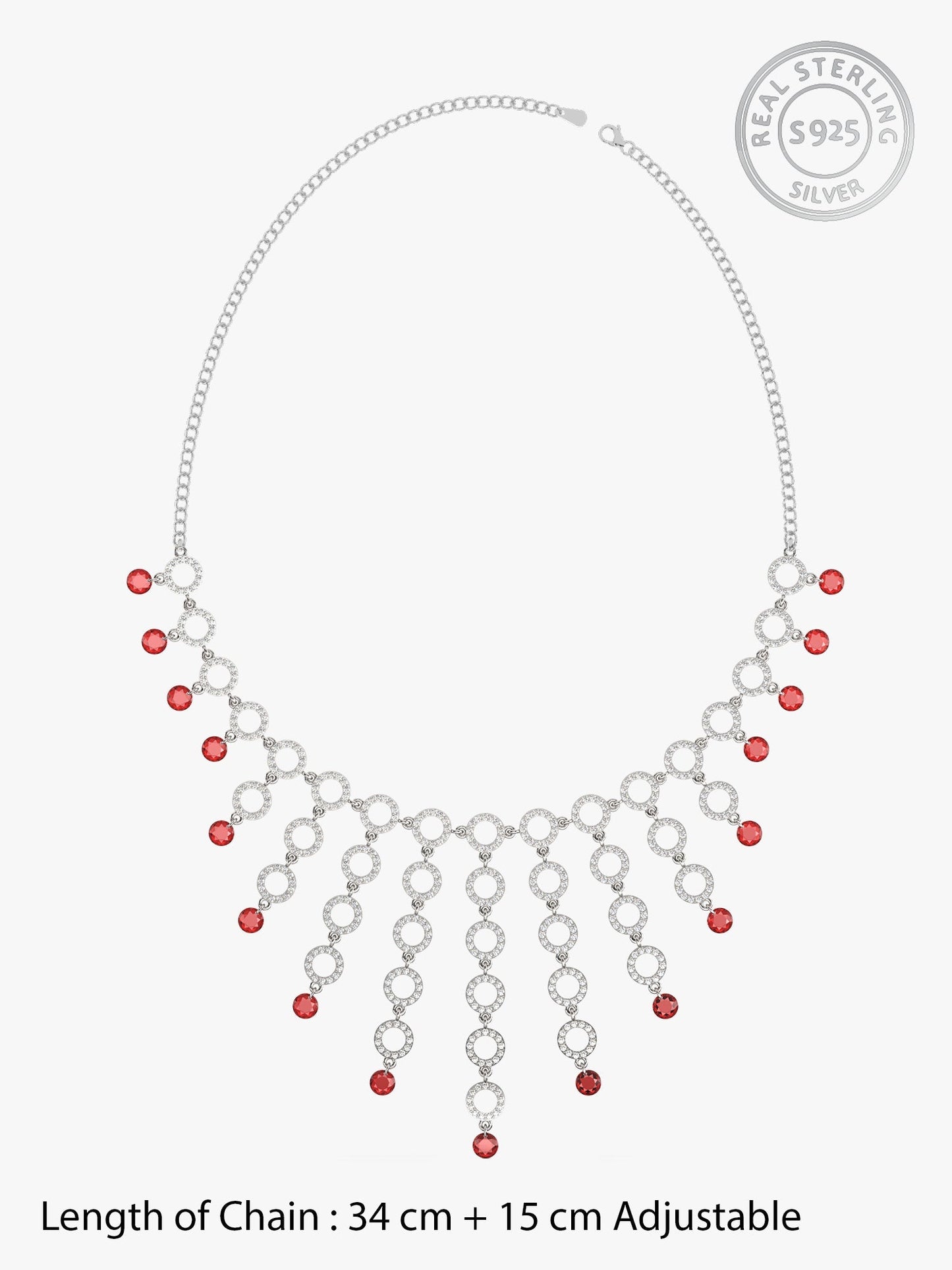 Silver Love in Circles Necklace