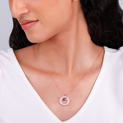 Rose Gold Custom Loving You Endlessly Pendant With Link Chain