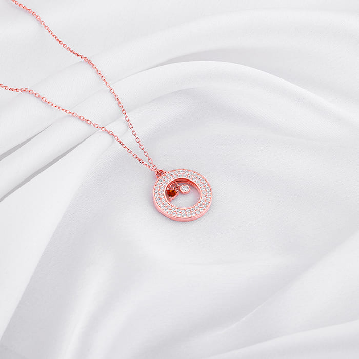 Rose Gold Custom Loving You Endlessly Pendant With Link Chain