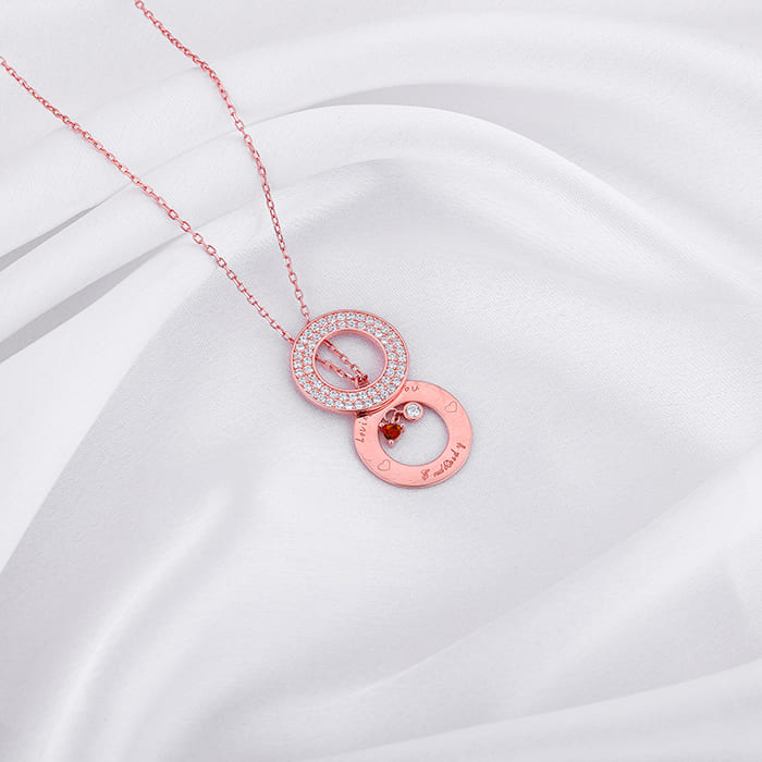 Rose Gold Custom Loving You Endlessly Pendant With Link Chain